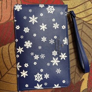 Kate Spade Navy Snowflake Wristlet